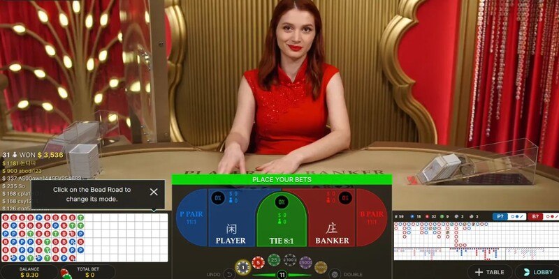 Chơi cược gấp thếp trong baccarat online 